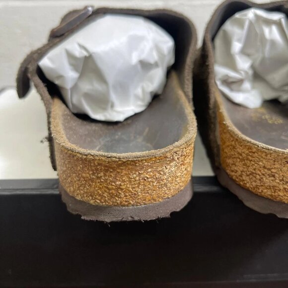 Birkenstock Arizona Brown Suede Slide Sandals Slip On Women's 38 EU/7 US - Picture 6 of 11